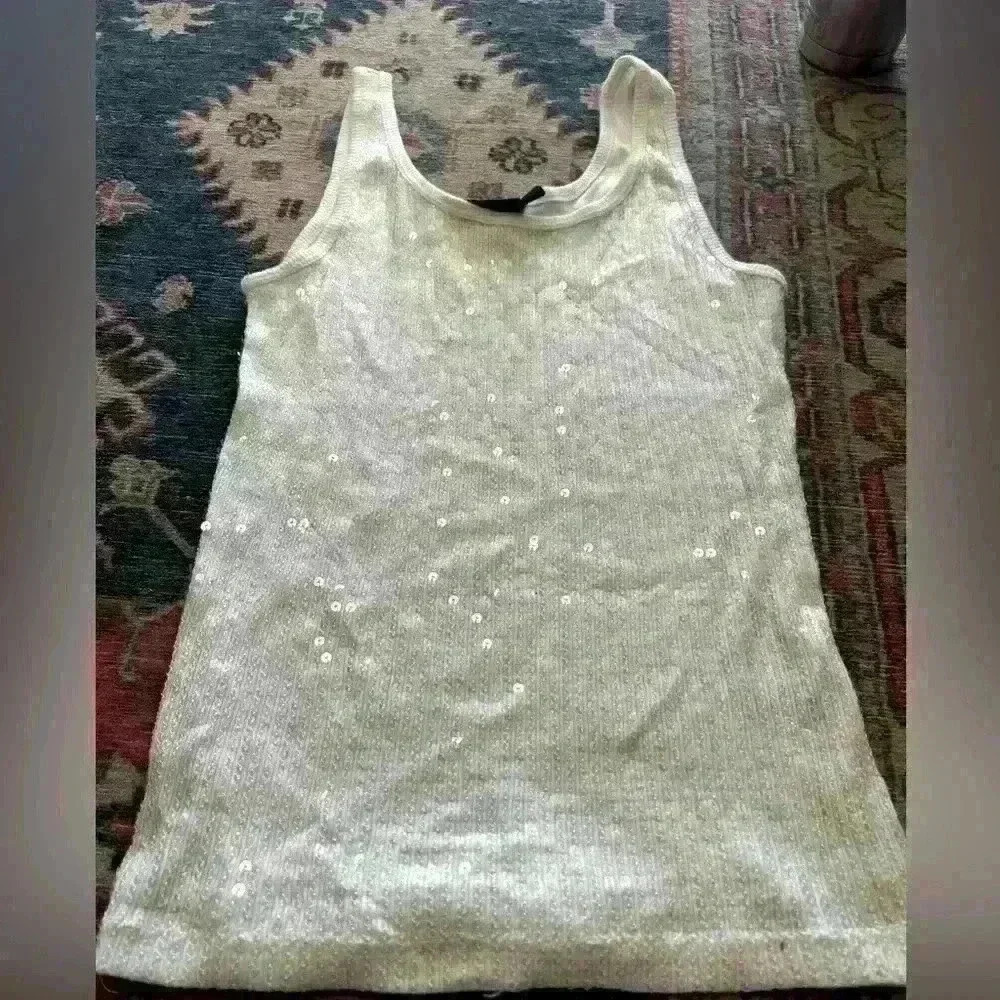 White sequined tank top by The Limited size Medium. Timeless!